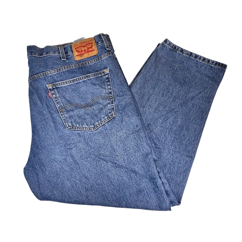Levis 550 Relaxed Fit Jeans Mens 44x30 Medium Wash Denim Casual Workwear